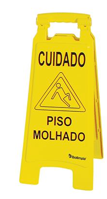 PLACA SINALIZ PISO MOLHADO BRALIMPIA