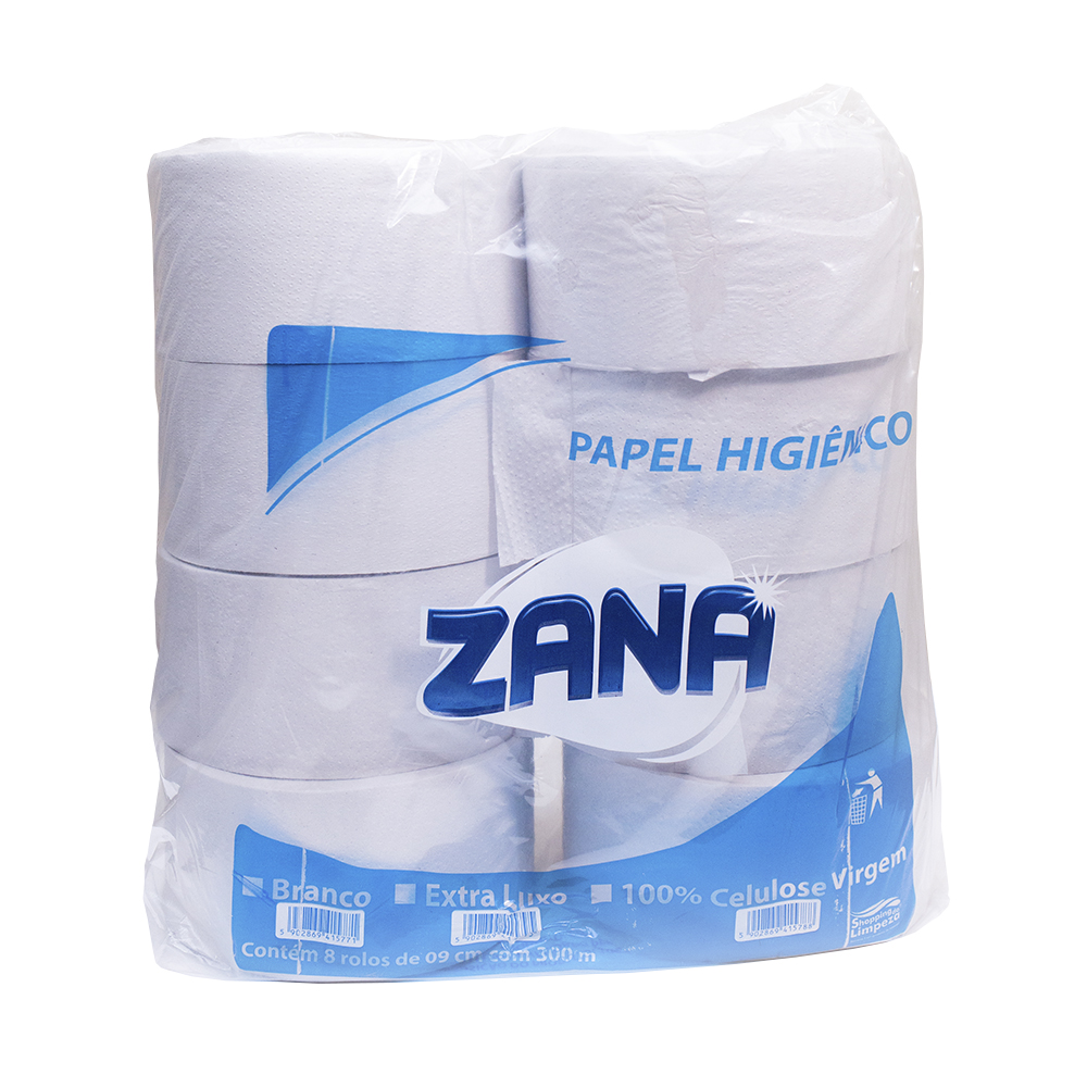 PAPEL HIGIENICO 8X300MT ZANA BRANCO