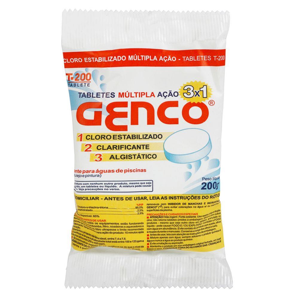 PASTILHA CLORO 3 EM 1 200G GENCO